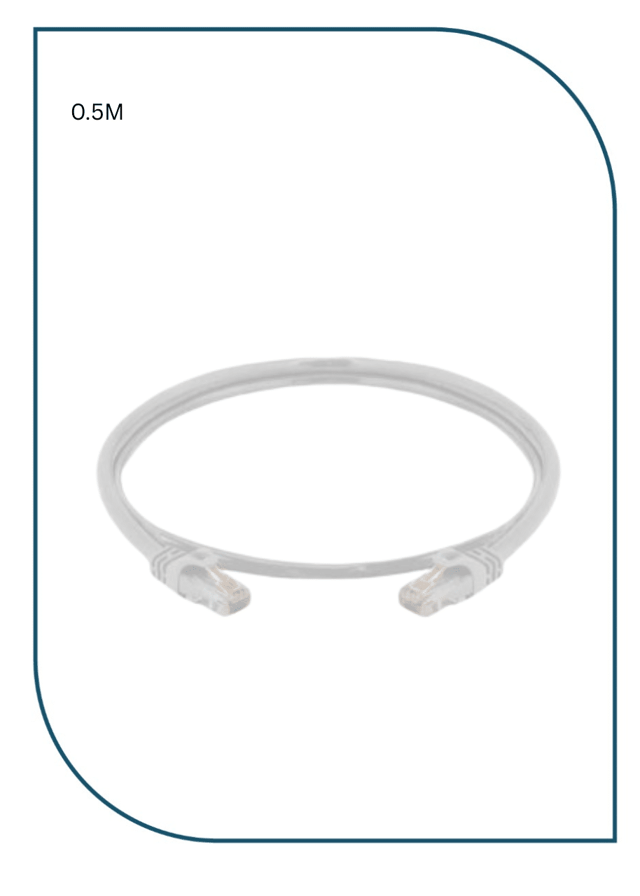 PL-PC-U6-0.5W UNSHIELDED CAT6 PATCH CORD W/ T568B WIRING, 0.5M, LSZH White