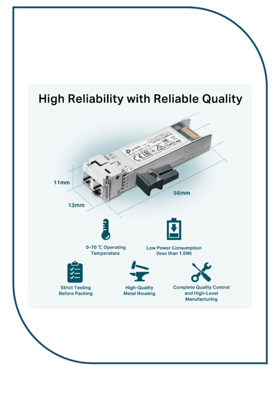 10GBase-SR SFP+ LC Transceiver Multi-mode SFP+ LC Transceiver 10GBase-SR SFP+ LC Transceiver Multi-mode SFP+ LC Transceiver - Image 2
