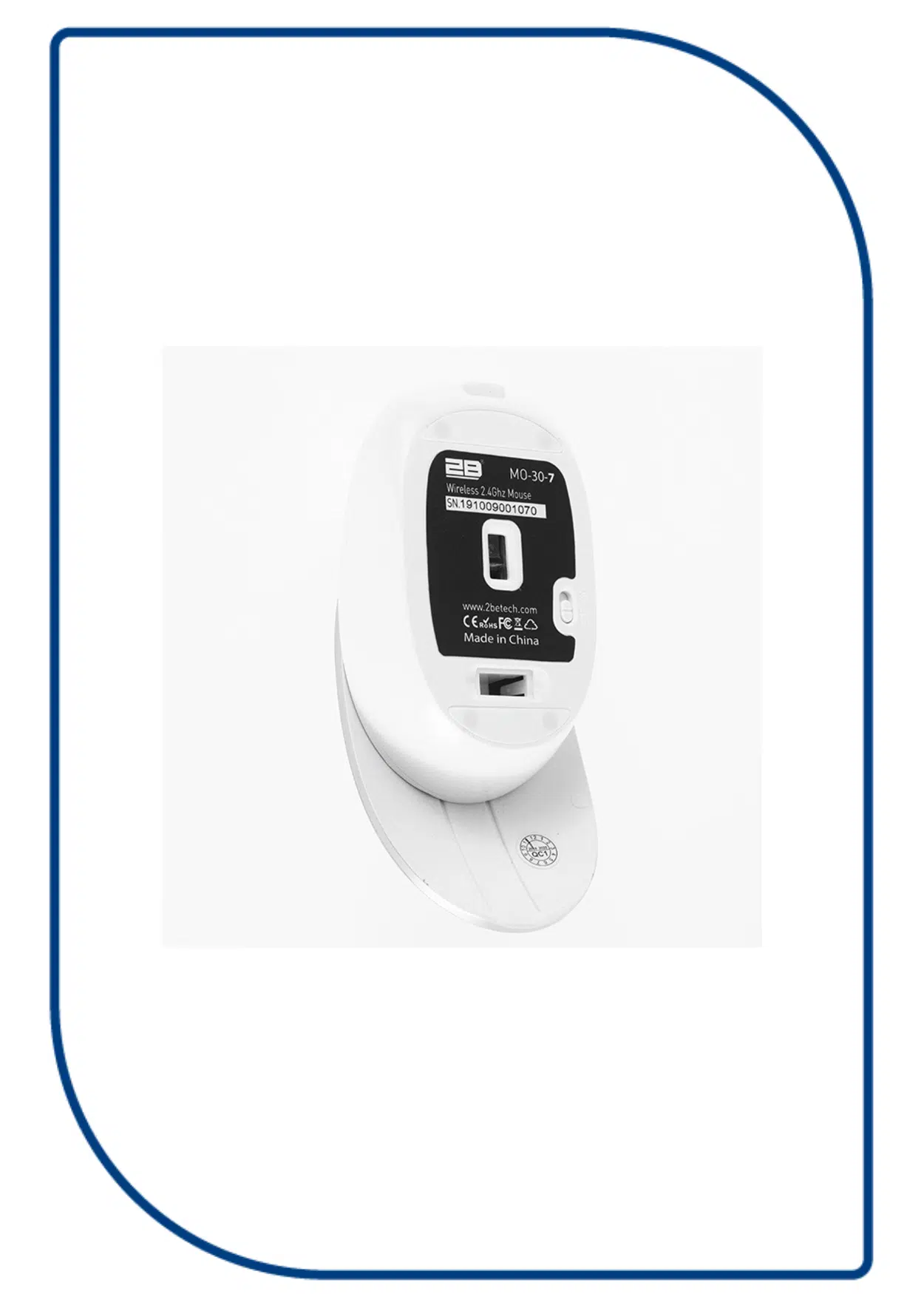 2B (MO307) 2.4G Wireless Mouse With Movable Cover - White*Silver - Image 5