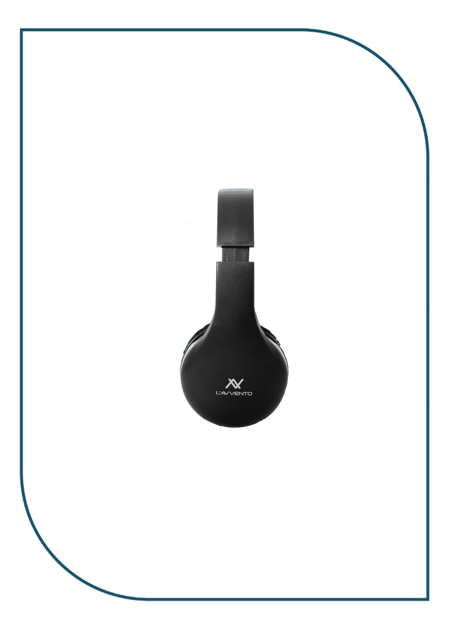 L'AVVENTO (HP11B) Bluetooth Headphone with Stereo Plug - Black - Image 2