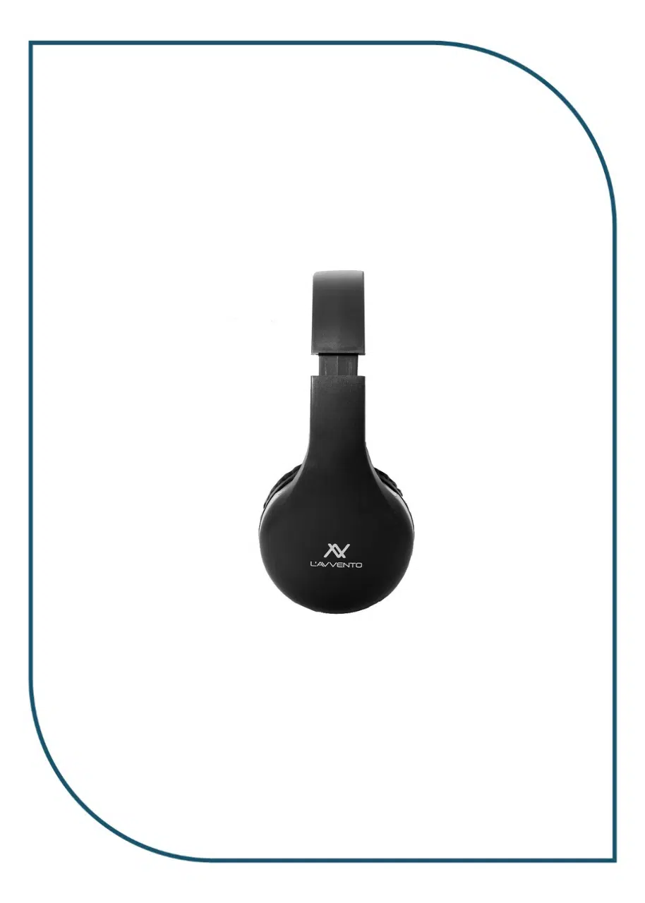 L'AVVENTO (HP11B) Bluetooth Headphone with Stereo Plug - Black - Image 2
