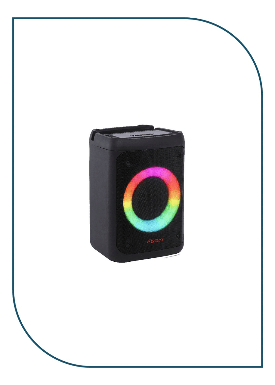 Etrain SP312 LED Cube Rechargeable Portable Speaker 10W - Black - Image 2