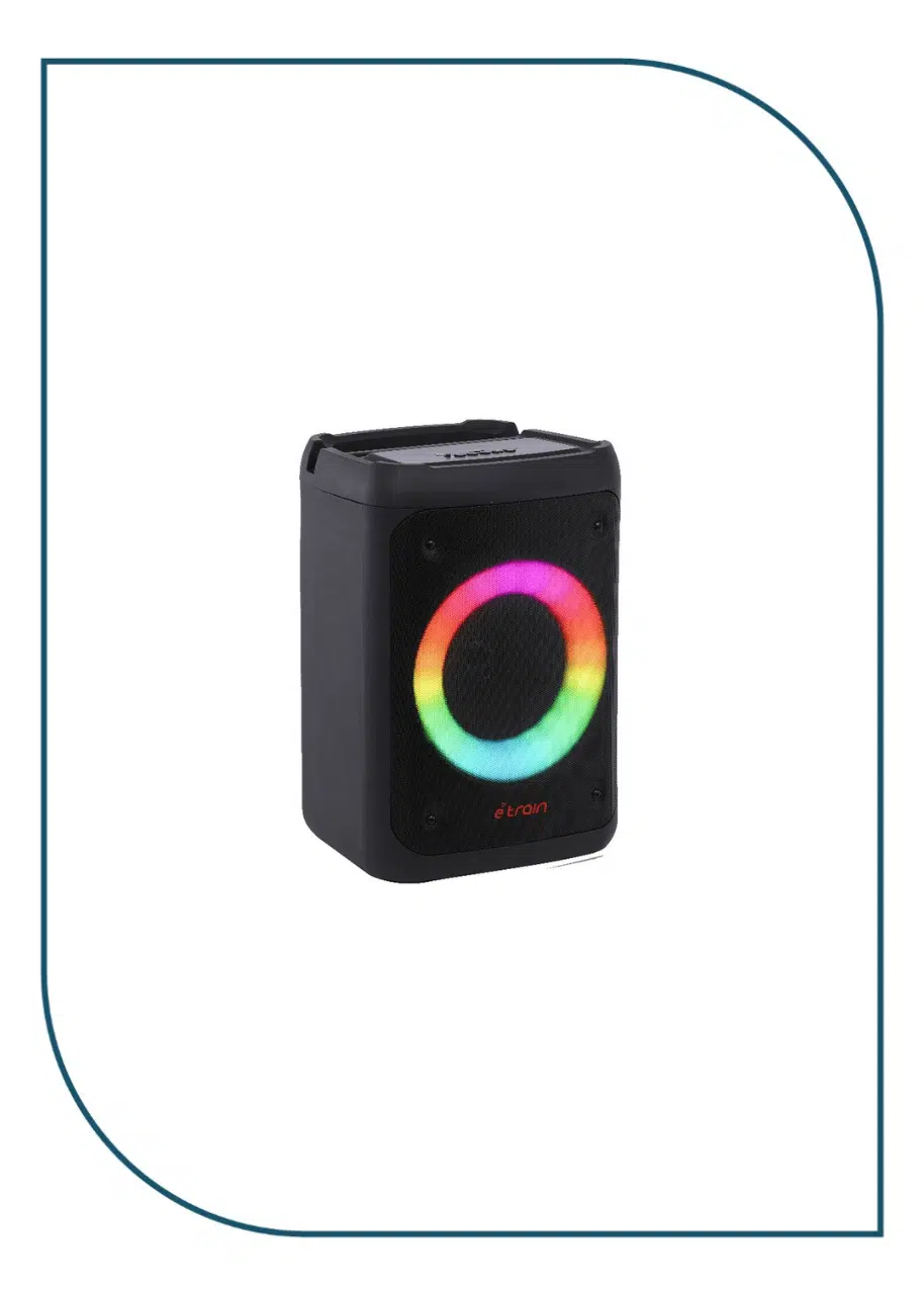 Etrain SP312 LED Cube Rechargeable Portable Speaker 10W - Black - Image 2