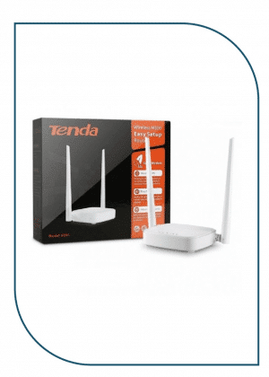 Tenda N301 Wireless N300 Easy Setup Router, 4 Ports, 2 Antenna, 10/100Mbps - White N301