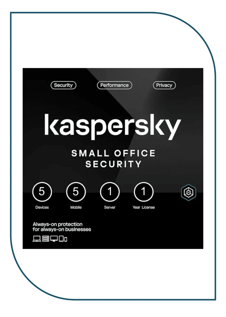 Kaspersky Small Office Security for Desktops, Mobiles and File Servers Middle East Edition. 5-Mobile device; 5-Desktop; 1-FileServer; 5-User 1 year Base Download Pack KL4541IDEFS