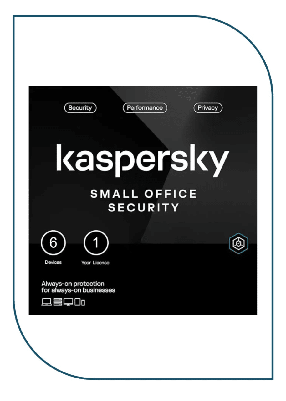 Kaspersky Small Office Security for Desktops, Mobiles and File Servers Middle East Edition. 6-Mobile device; 6-Desktop; 1-FileServer; 6-User 1 year Base Download Pack KL4541IDFFS