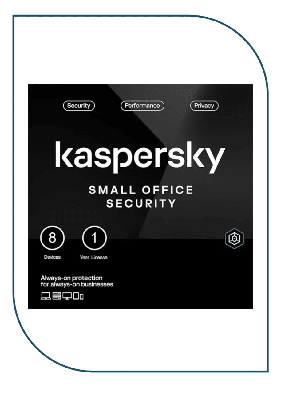 Kaspersky Small Office Security for Desktops, Mobiles and File Servers Middle East Edition. 8-Mobile device; 8-Desktop; 1-FileServer; 8-User 1 year Base Download Pack KL4541IDHFS