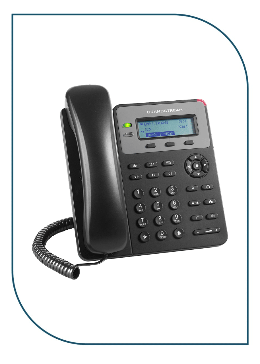 Grandstream (GXP1610P) Basic IP Phone, 1x SIP account, 2x lines, 2x Ethernet 10/100 PoE, 132x48 (2.95") LCD, no PSU GXP1610P