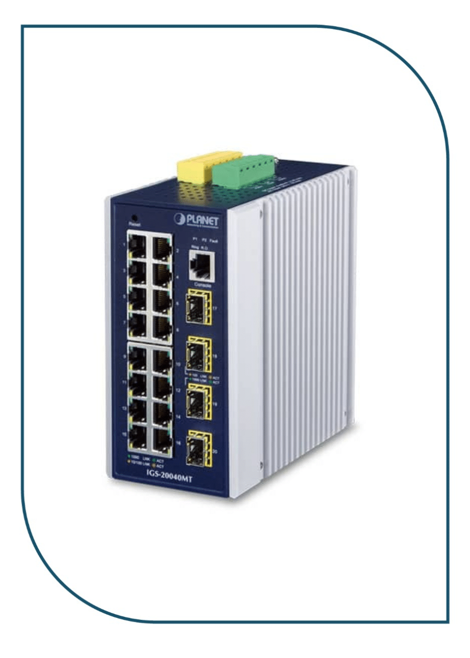 PLANET L2+ Industrial 16-Port 10/100/1000T + 4 100/1000X SFP Managed Switch (IGS-20040MT) IGS-20040MT