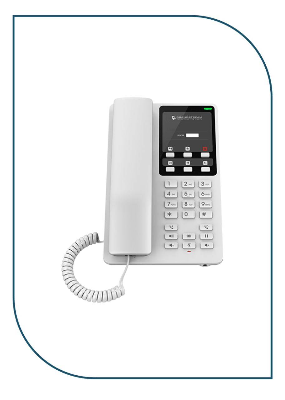 Grandstream GHP620W Hotel Table IP Phone, 2 SIP accounts, 2 lines, 1x Ethernet 10/100 no PoE, Wi-Fi, no LCD, 12V/0.5A PSU, White GHP620W