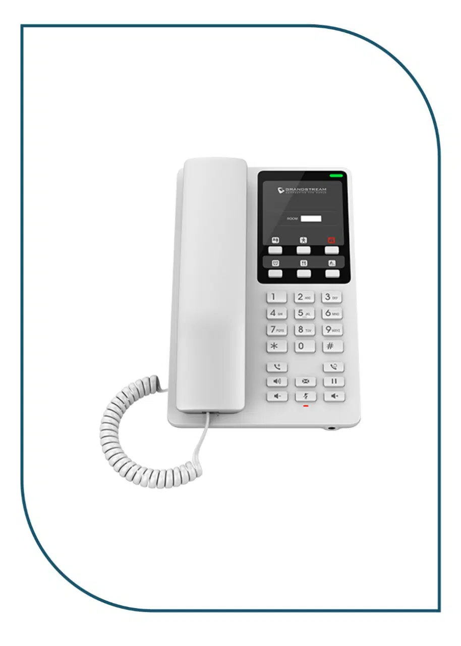 Grandstream GHP620W Hotel Table IP Phone, 2 SIP accounts, 2 lines, 1x Ethernet 10/100 no PoE, Wi-Fi, no LCD, 12V/0.5A PSU, White GHP620W