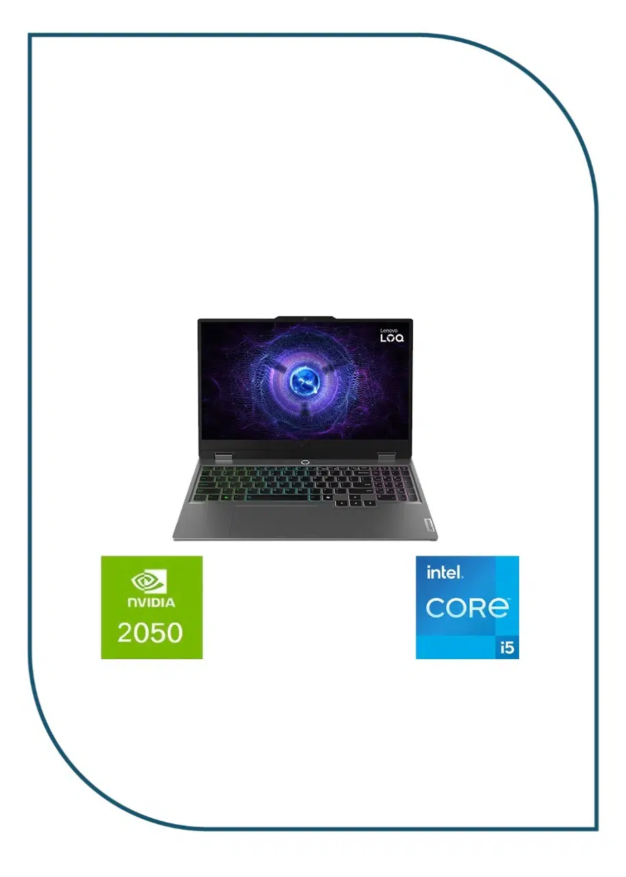 Lenovo LOQ 15IAX9 Intel Core i5-12450HX-12GB DDR5 -SSD 512GB - RTX 2050 4GB - 15.6-Inch FHD IPS 144Hz -Win 11-Grey Lenovo LOQ 15IAX9