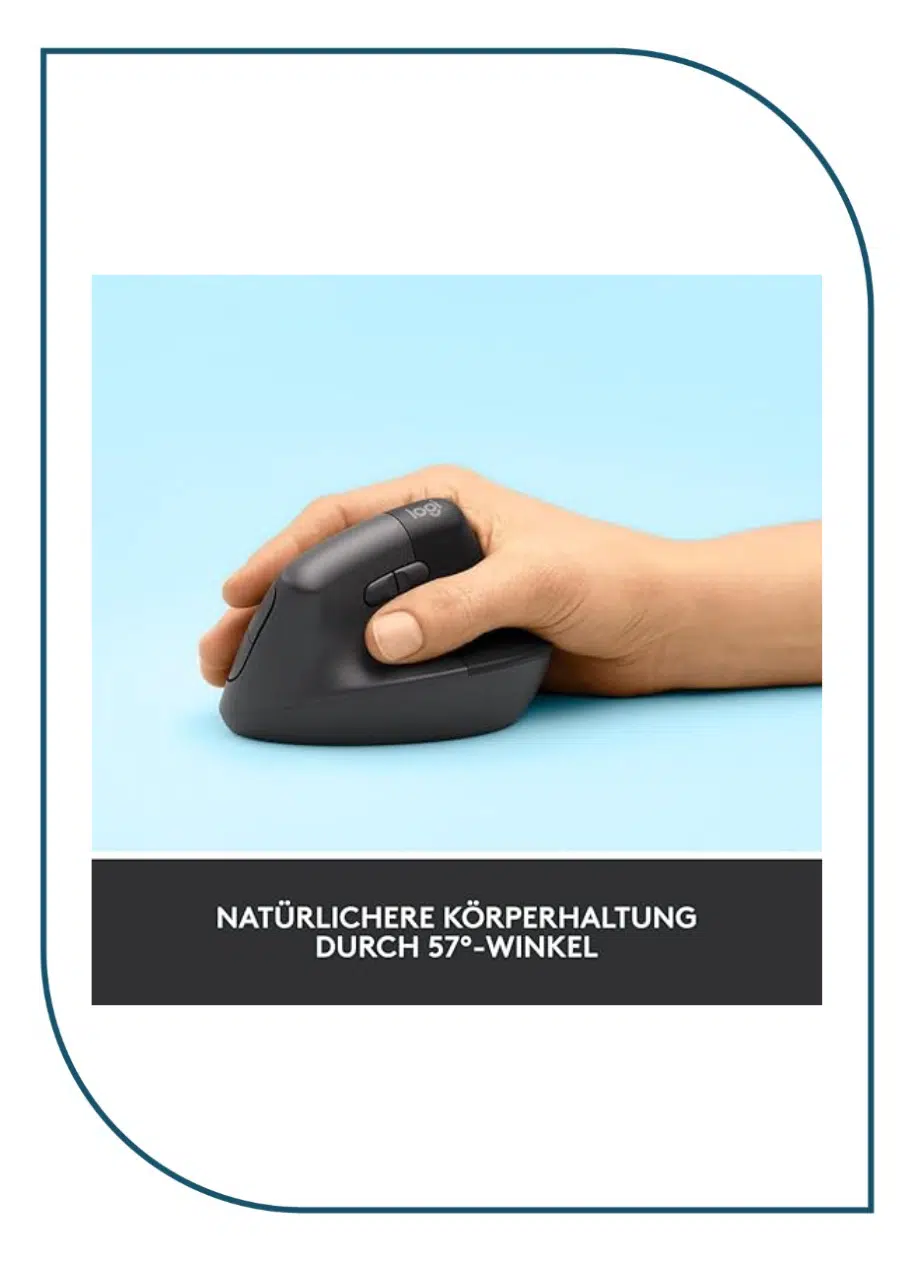 LOGITECH Lift Bluetooth Vertical Ergonomic Mouse - GRAPHITE/BLACK (910-006473) LOGITECH Lift Bluetooth Vertical Ergonomic Mouse