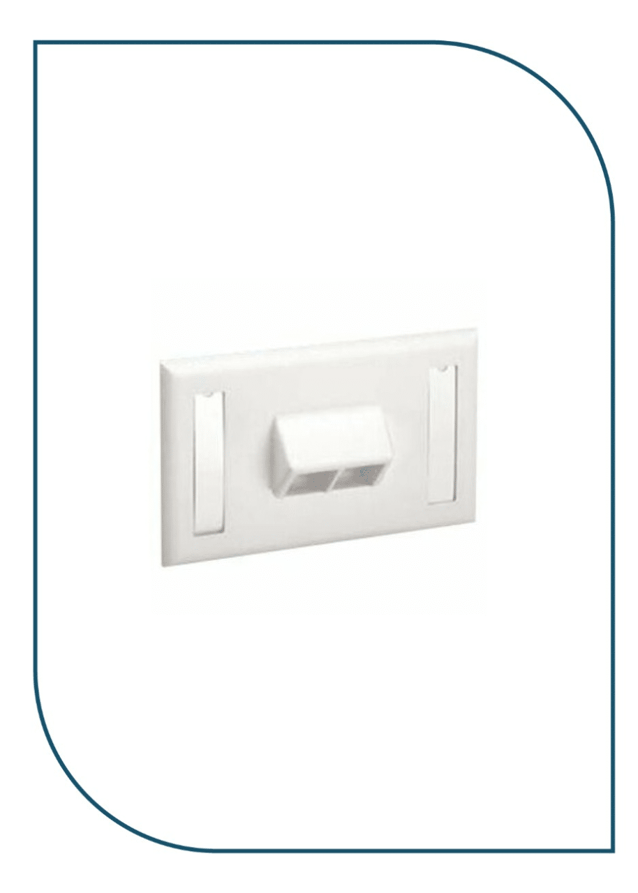 Panduit (NK2HSFIWY) NetKey® Faceplate 2-Port Horizontal, Sloped, Arctic White, Labels NK2HSFIWY