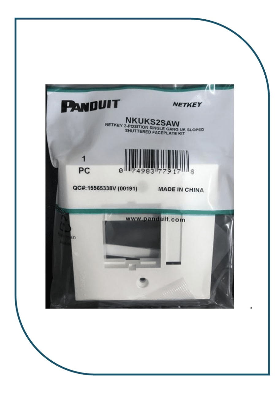 Panduit (INKUKS2SAW) Faceplate, 86x86, 2 Port, Arctic White Panduit (INKUKS2SAW) Faceplate, 86x86, 2 Port, Arctic White - Image 2