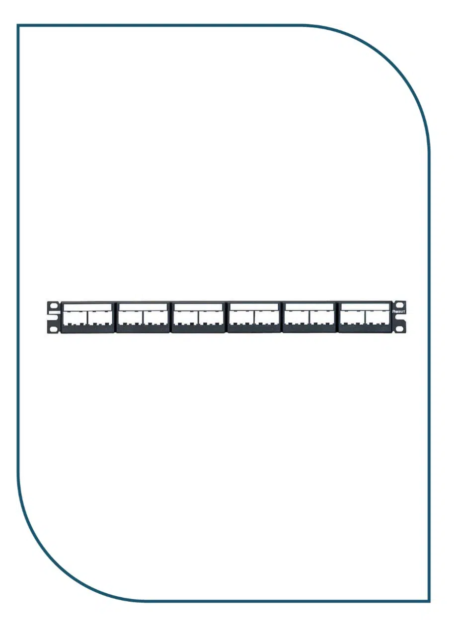 Panduit (CPP24WBLY) – Mini-Com® 24-Port Flat Patch Panel, Black CPP24WBLY