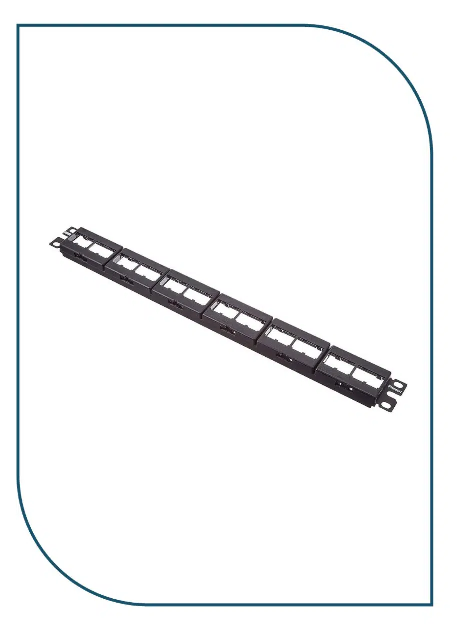 Panduit (CPP24WBLY) – Mini-Com® 24-Port Flat Patch Panel, Black CPP24WBLY