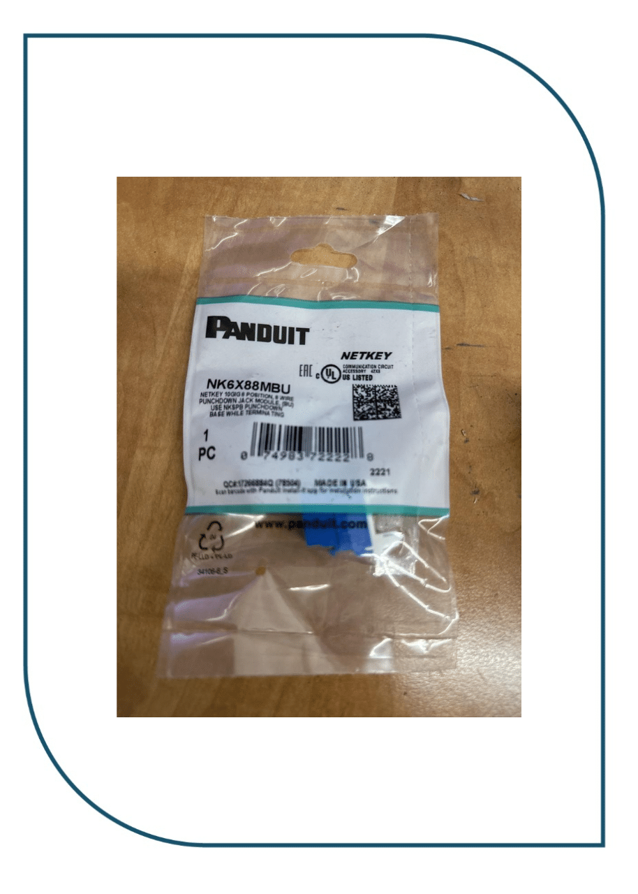 Panduit (NK6X88MAW) – NetKey® Category 6A Punchdown Keystone Jack, Arctic White NK6X88MAW
