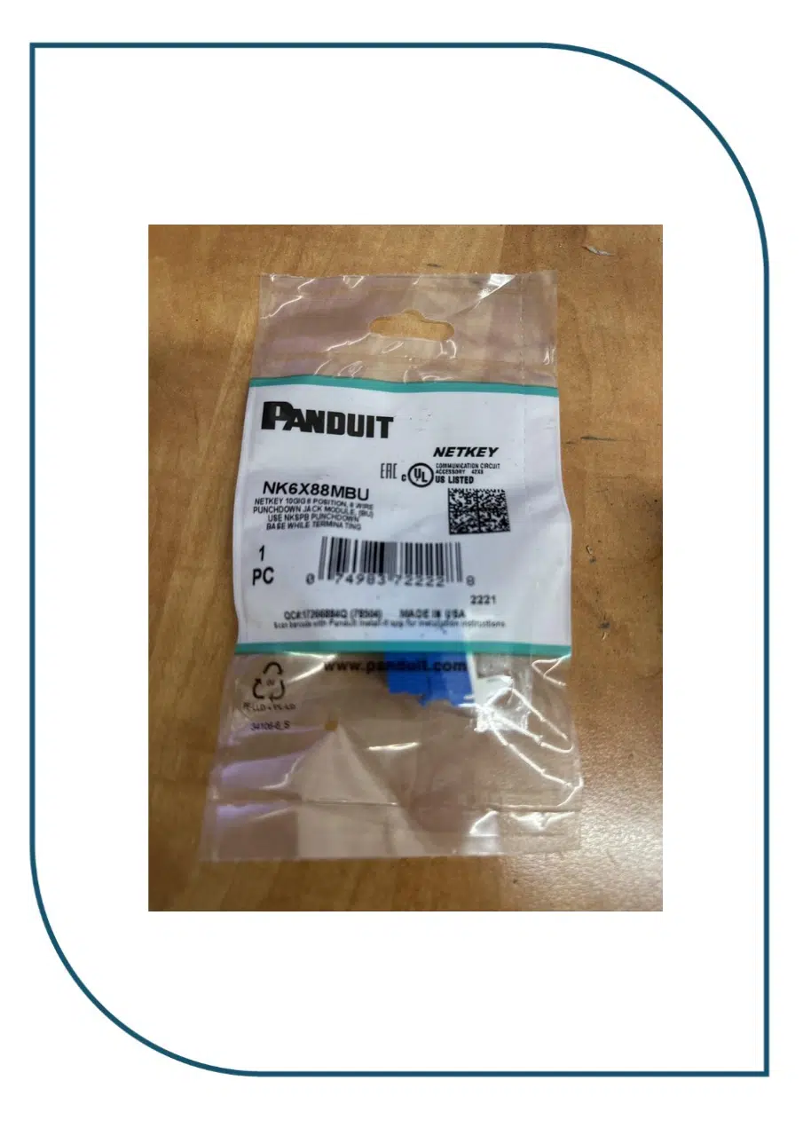 Panduit (NK6X88MAW) – NetKey® Category 6A Punchdown Keystone Jack, Arctic White NK6X88MAW