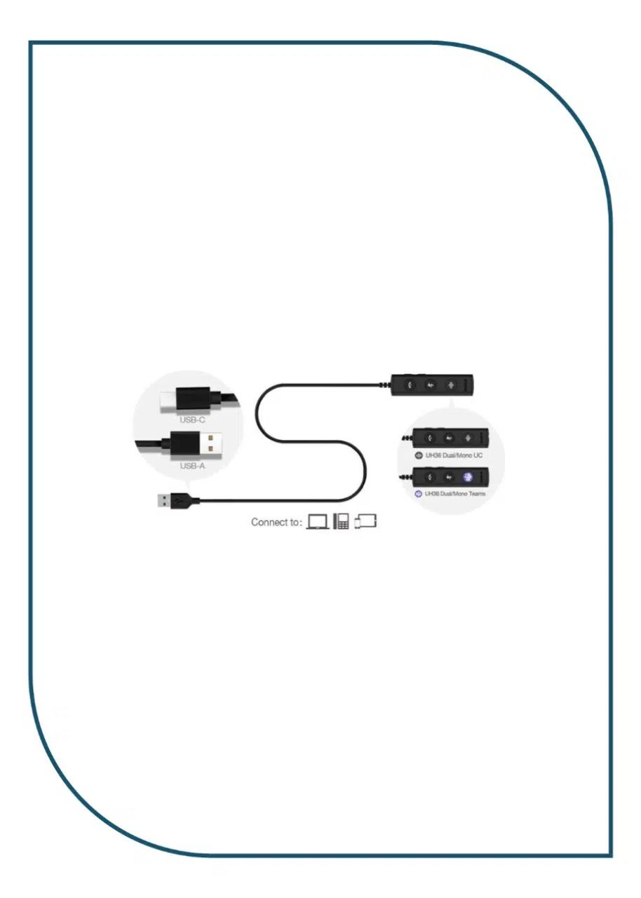 Yealink UH44 Dual Teams USB-C/A – Professional USB Wired Headset UH44 Dual Teams