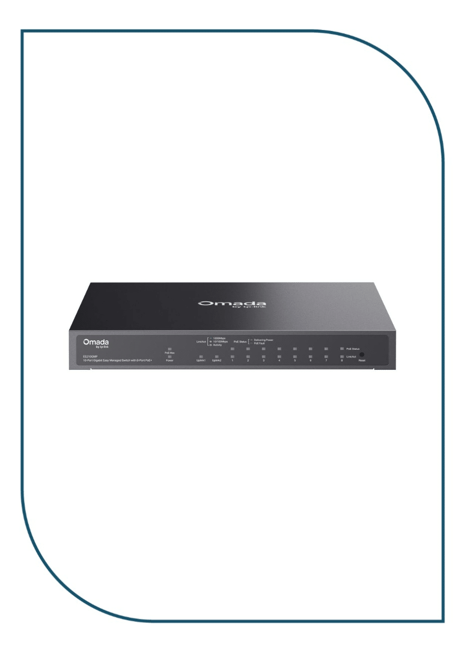 TP-Link Omada ES210GMP – 10-Port Gigabit Easy Managed Switch with 8-Port PoE+ ES210GMP