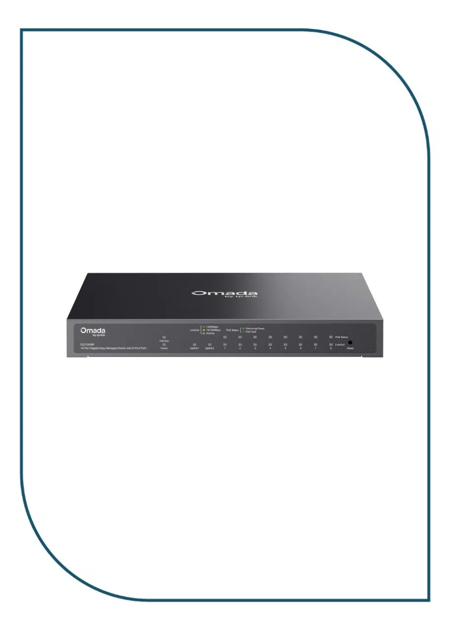 TP-Link Omada ES210GMP – 10-Port Gigabit Easy Managed Switch with 8-Port PoE+ ES210GMP