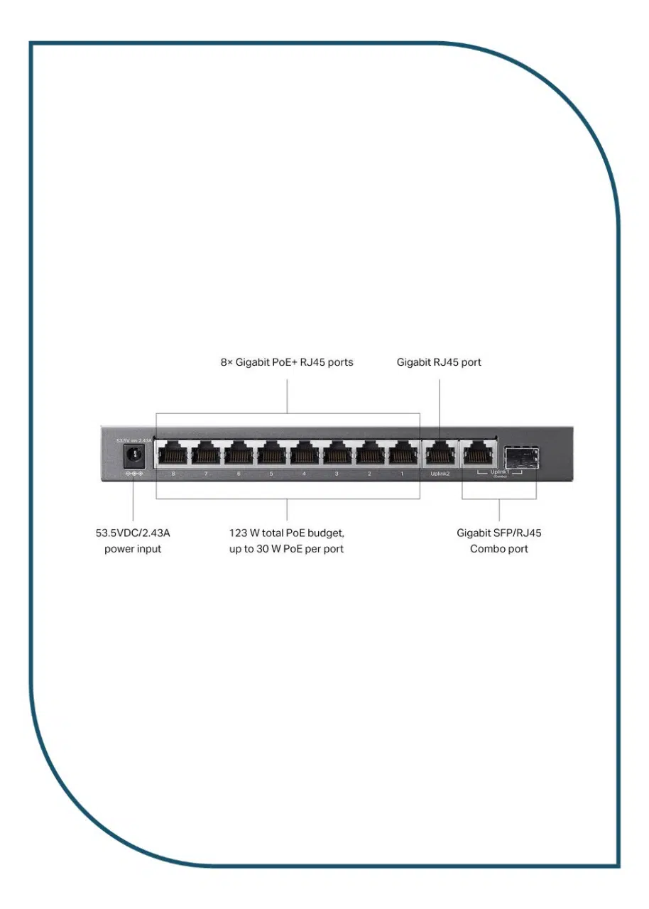 TP-Link Omada ES210GMP – 10-Port Gigabit Easy Managed Switch with 8-Port PoE+ ES210GMP