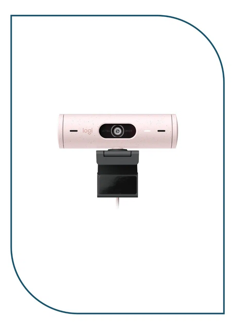 Logitech Brio 500 Full HD 1080p Webcam with Auto-Framing & Show Mode – Rose – USB-C Logitech Brio 500